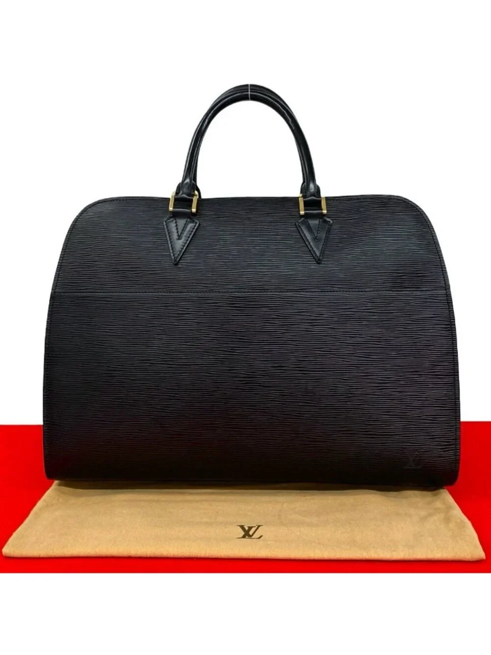 Louis Vuitton Sorbonne Epi Leather Business Briefcase Handbag Noir